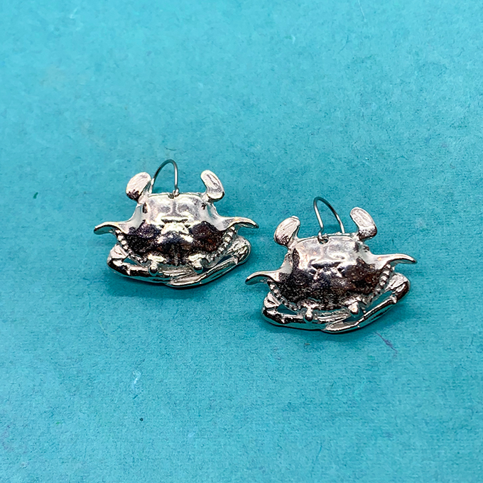 Crab Earrings, Large Wire