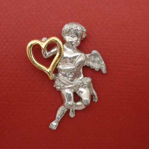 Angel with Heart Pin and pendant