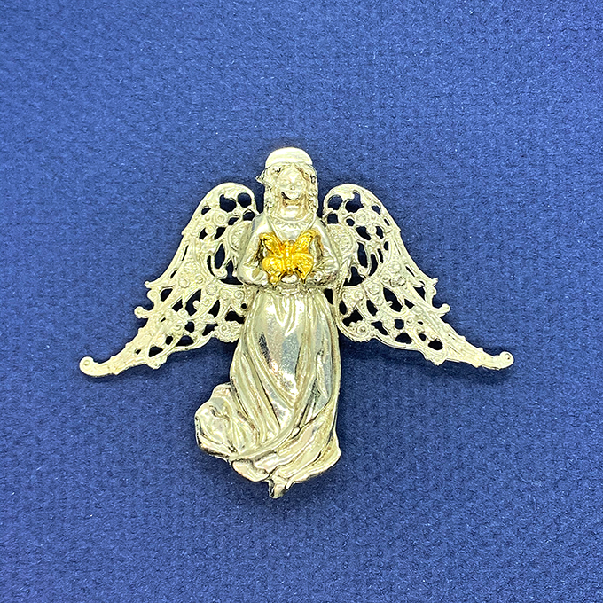 angel lace wing holding butterfly pin