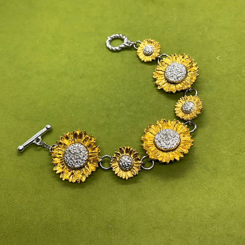 sunflower link 2 tone bracelet