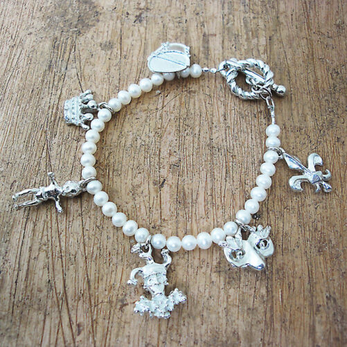 Mardi Gras Charm Bracelet Pearl