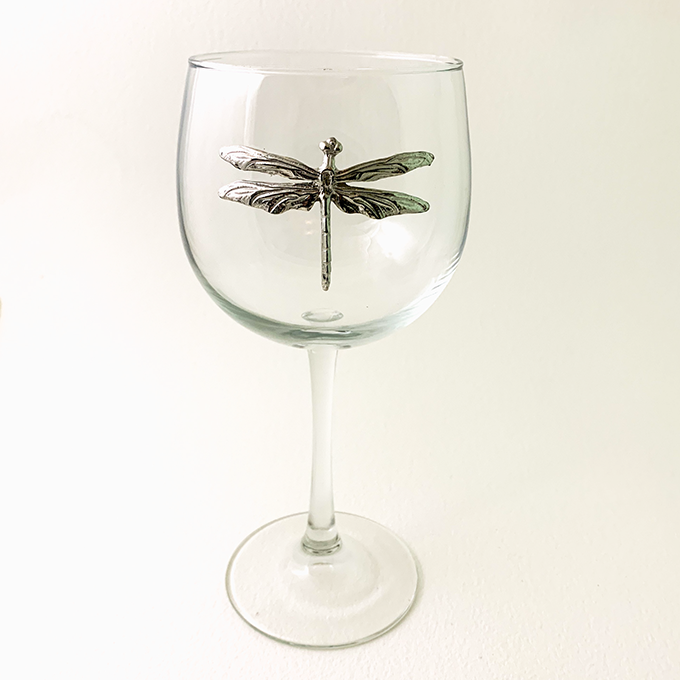 Red Wine Glass Dragonfly
