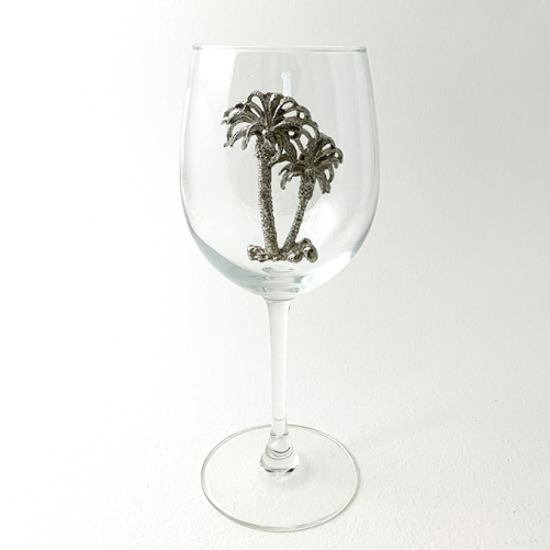 White Wine Glass, Palm Tree