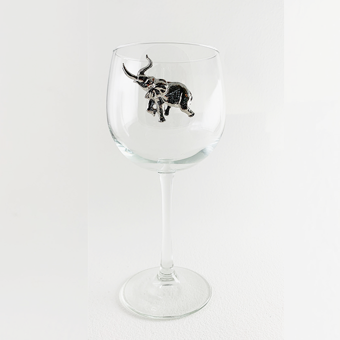 Elephant Red Wine Glass