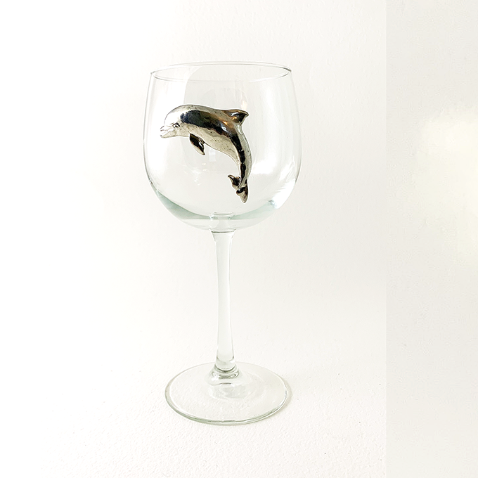Red Wine Glass dolphin